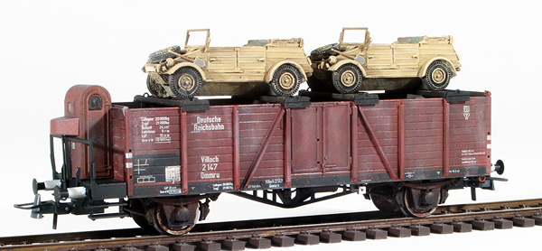 REI Models 48780166 - German WWII Villach Gondola Transporting 2 Kübelwagens  
